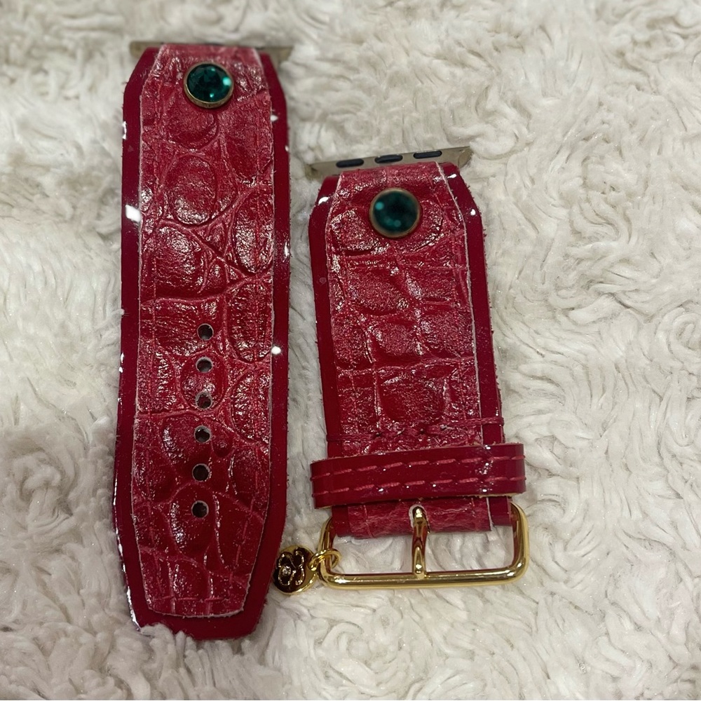 Lux red croc Apple Watch band